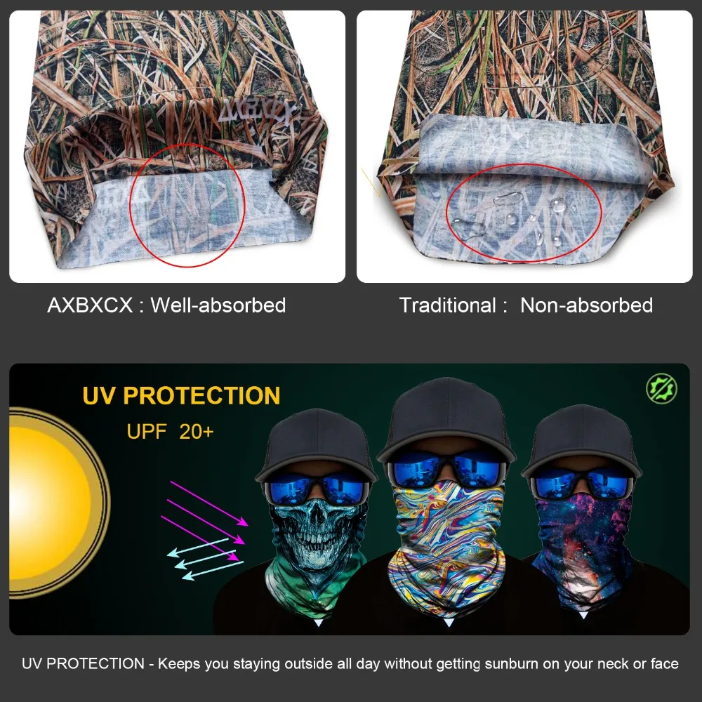 3D бесшовная Волшебная Шея Gaiter защитная маска для лица Рыбалка Велоспорт Туризм Велосипед Сноуборд бандана повязка на голову шарф для мужчин и женщин