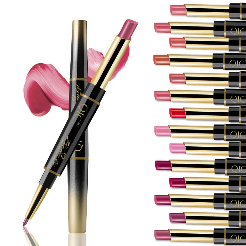 14 Color Lipstick Waterproof Velvet Glossy Sexy Lip Liner Double-end Long Lasting Moisturizer Matte Lipstic Makeup Lips Tint 14 Color Lipstick Waterproof Velvet Glossy Sexy Lip Liner Double-end Long Lasting Moisturizer Matte Lipstic Makeup Lips Tint