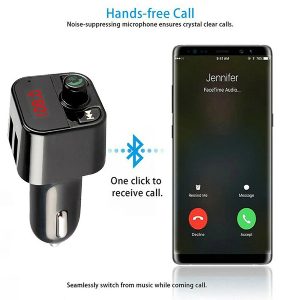 Bluetooth беспроводной fm-передатчик автомобильный Радио MP3 плеер USB зарядное устройство Handsfree Bluetooth автомобильное зарядное устройство