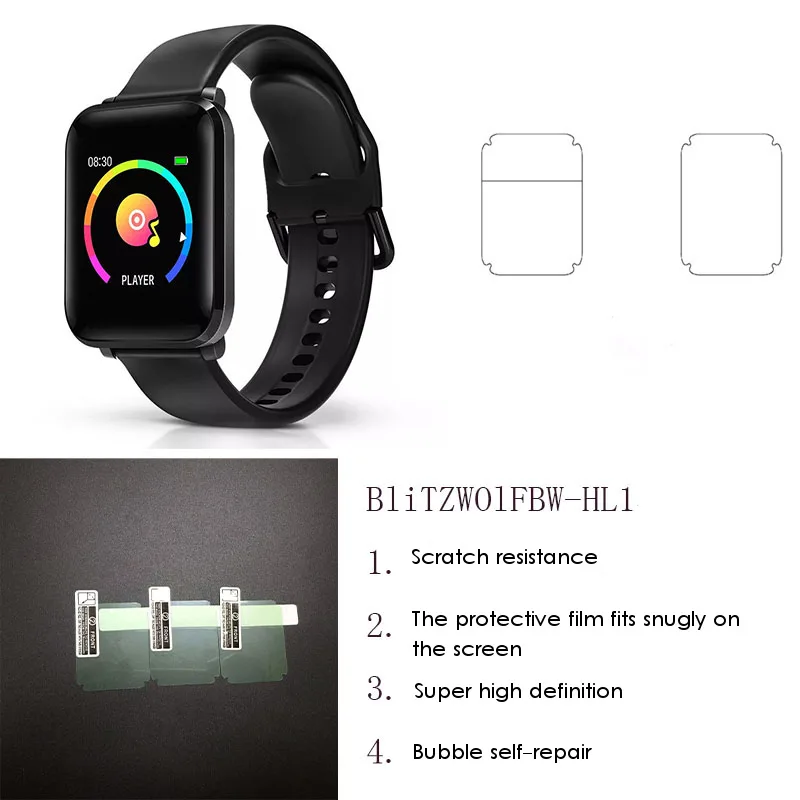 2 шт Защитная пленка для экрана для BW-HL1 для Apple Watch 42 мм Смарт-часы TPU ультра-тонкий взрывозащищенный чехол для часов тонкая пленка