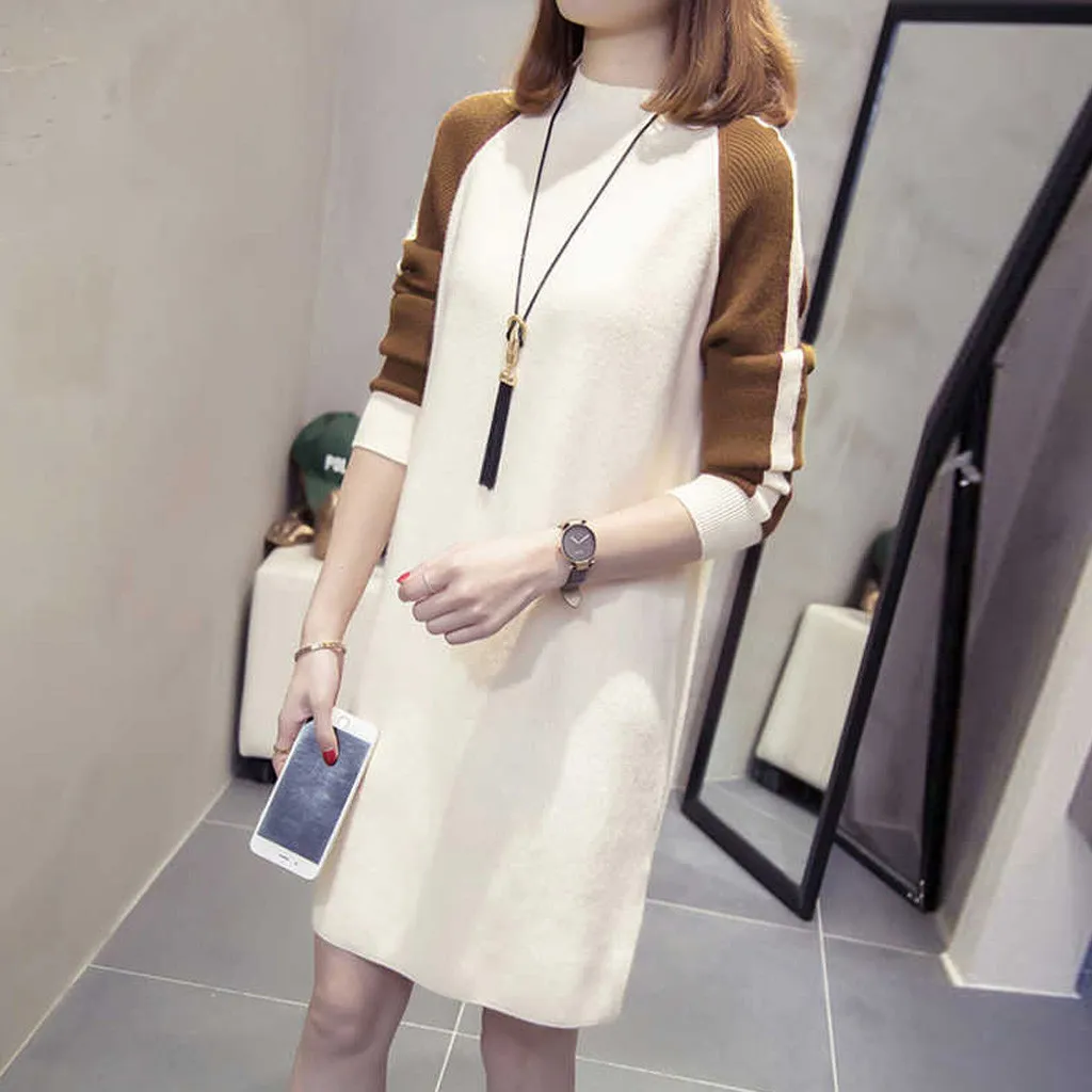 beige jumper dresses