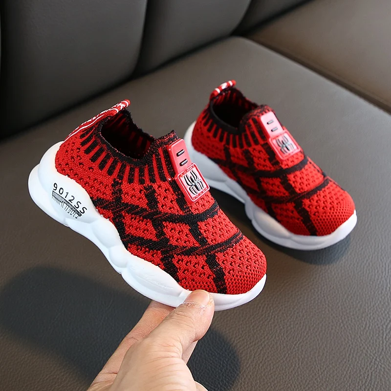 

Children Shoes for Boys Girls Sneakers Kids Breathable Anti-Slip Plaid Print Shoes Children Soft Soled Sport Shoes #25