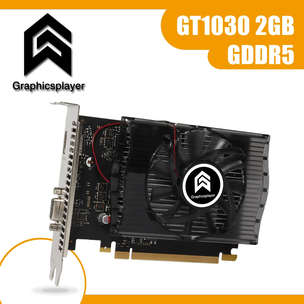 Для ПК/компьютера видеокарта GT1030 2 ГБ/2048 МБ большой вентилятор для NVIDIA офиса и