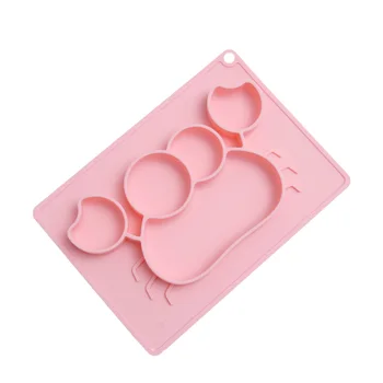 

Silicone Crab Shape Dining Tray One-piece Suction Cup Dinner Plate Meal Dish Tableware for Babies Kids (Pink)