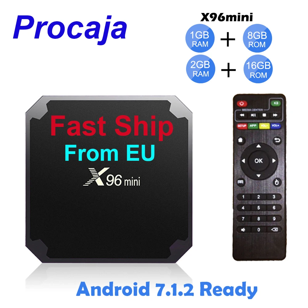 Смарт ТВ приставка Procaja X96mini Android 7 1 X96 Mini TV Box ГБ/2 Гб RAM 8 ГБ/16 ГБ ROM Amlogic S905W Penta Core Set Top