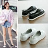 Big Size Women White Genuine Leather Sneakers Vulcanized Shoes Woman Flat Lace Up Casuals Lightweight Comfortable Maternity Shoe ► Photo 2/6