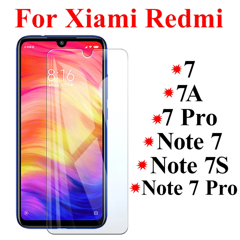 Защитное стекло для Xiaomi Redmi 7a Note 7 Pro, Защитная пленка для экрана Xiomi Redme 7 s a Armor Xiami Note7 s a7 Armor Xomi Sheet