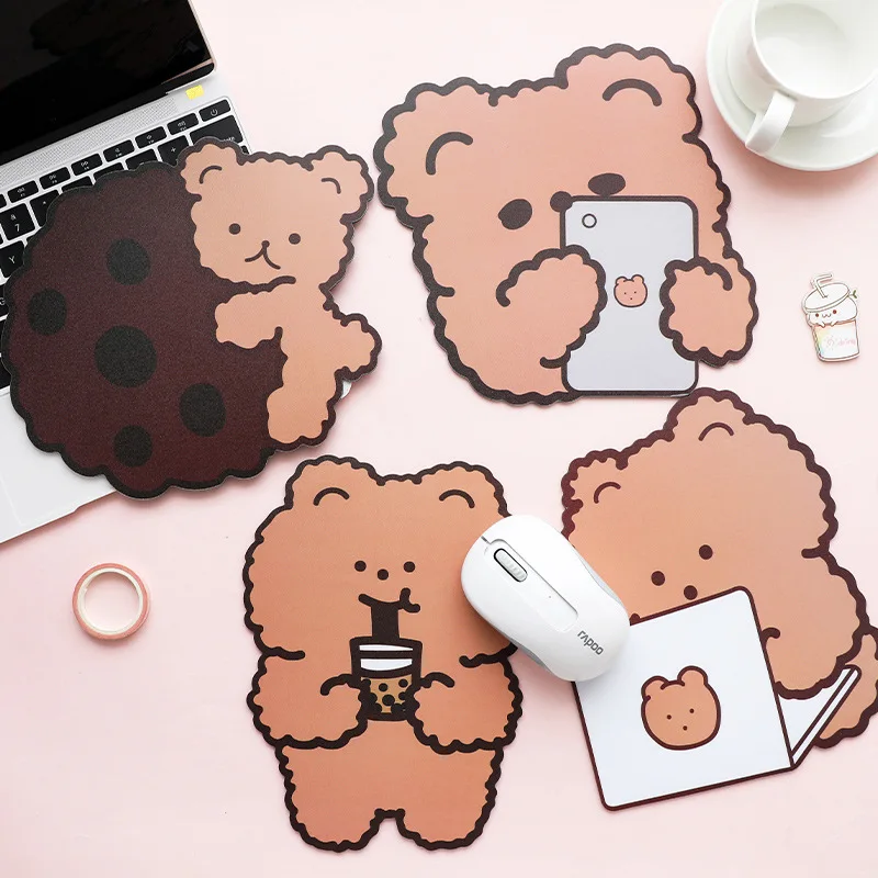 MNTT Mouse pad de urso, desenho animado de coelho Kawaii, tapete de mesa  impermeável para escritório (urso 1)