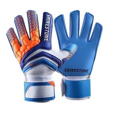 ZHENZU новые вратарские перчатки для мужчин, дети, профессиональная защита пальцев, уплотненные 4 мм латексные Goal ketter De Futebol goalie перчатки - Цвет: blue