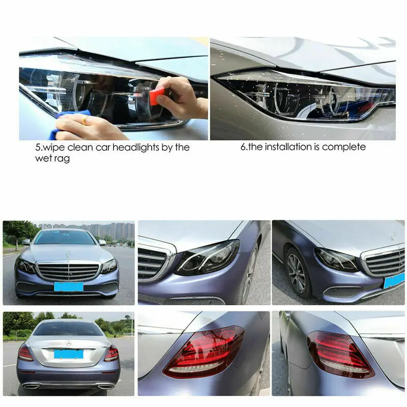 Новый автомобиль LH + RH дым ТПУ фары Защитная Precut пленка наклейка Накладка