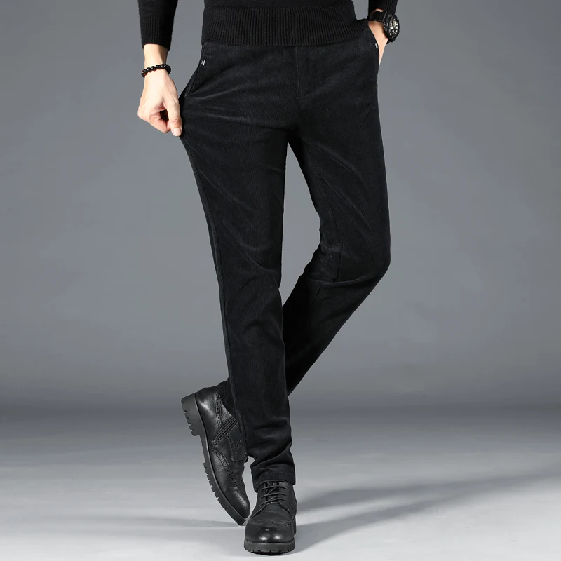 Jantour Мужские приталенные вельветовые брюки мужские вельветовые прямые брюки длинные брюки с боковыми карманами в ретро стиле зимние