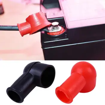 

2PCS PVC Black Red Battery Protection Terminal Boot Round Insulating Covers 4.5CMX2CM Battery Protection Terminal Boot