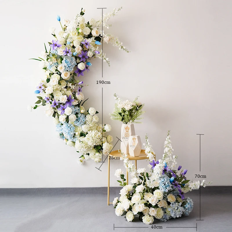 JAROWN Artificial Flower Row Flower Ball Wedding Stage Background Wall Decoration Fake Flowers Wedding Photography Photo Props (7)