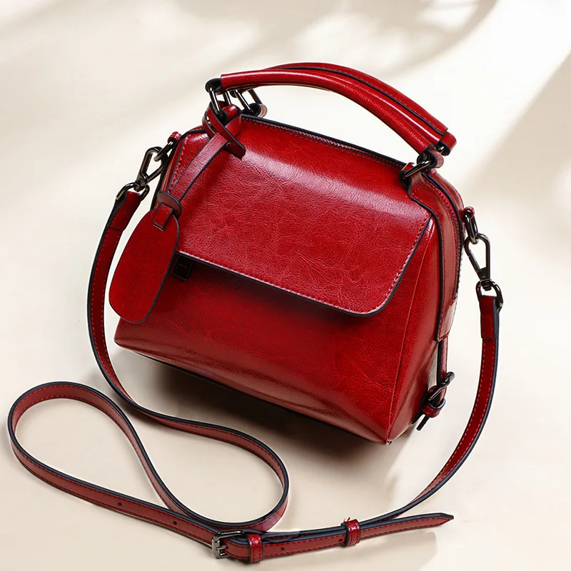 

Bags handbags new 2020 messenger bag women all-match handbag fashion oil wax leather shoulder bag trend