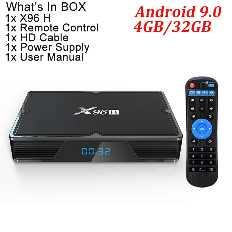 X96H Android 9,0 smart tv box 4 ГБ 32 ГБ H603 четырехъядерный 6 к медиаплеер 2,4 г wifi BT4.1 проигрыватель Google set top box PK X96 MAX - Цвет: 4G 32G