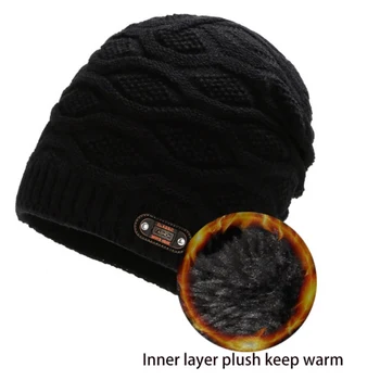 

Autumn Winter Hat Men Women Knitted Skull Caps Beanies Fleece Lining Warm Comfortable Hat For Outdoor