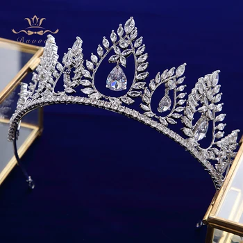

Fashion Royal Zircon Brides Tiaras Crown Crystal Bridal Hairbands Headpiece Wedding Hair Accessories