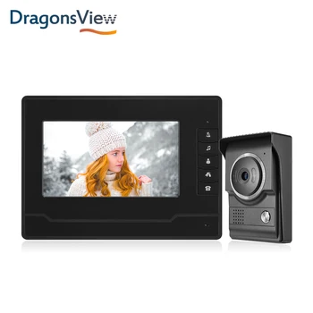 

Dragonsview 7 Inch 1000 TVL Video Door Intercom System Silver Black Video Door Entry Panel Intercoms for Private Home Call Panel