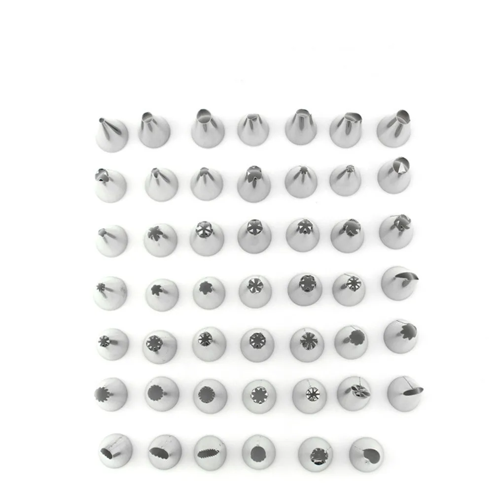 DIY 48Pcs/Set Stainless Steel Nozzle Tips Cake Decorating Tools Icing Piping Cream Pastry Nozzle Kitchen Bakery Tools
