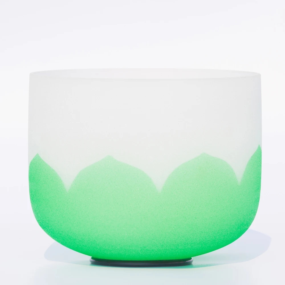 

8 Inch F Heart 440hz 432hz Green Lotus Chakra Quartz Crystal Singing Bowl