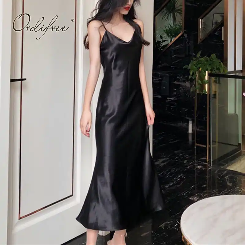 long slip dress satin