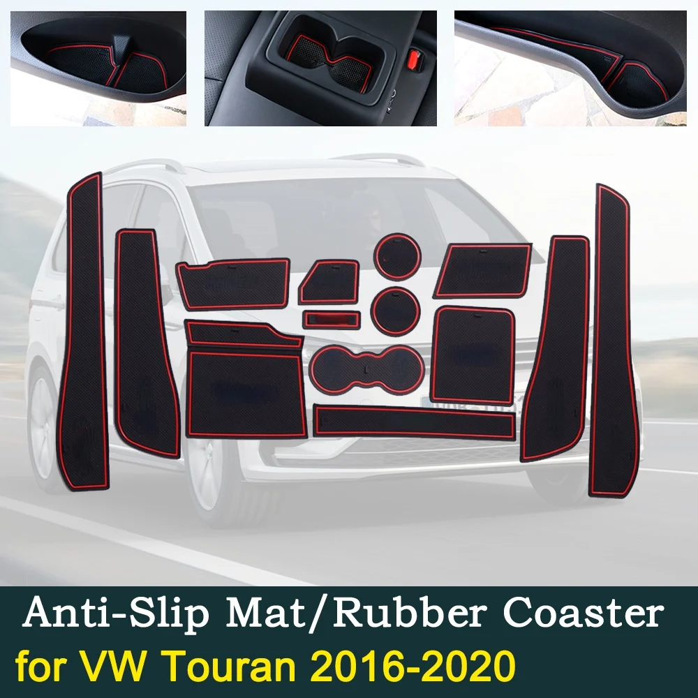 

Anti-slip Door Rubber Cup Cushion for Volkswagen VW Touran 5T 2016~2020 MK2 2017 2018 2019 Groove Mat Car Interior Accessories
