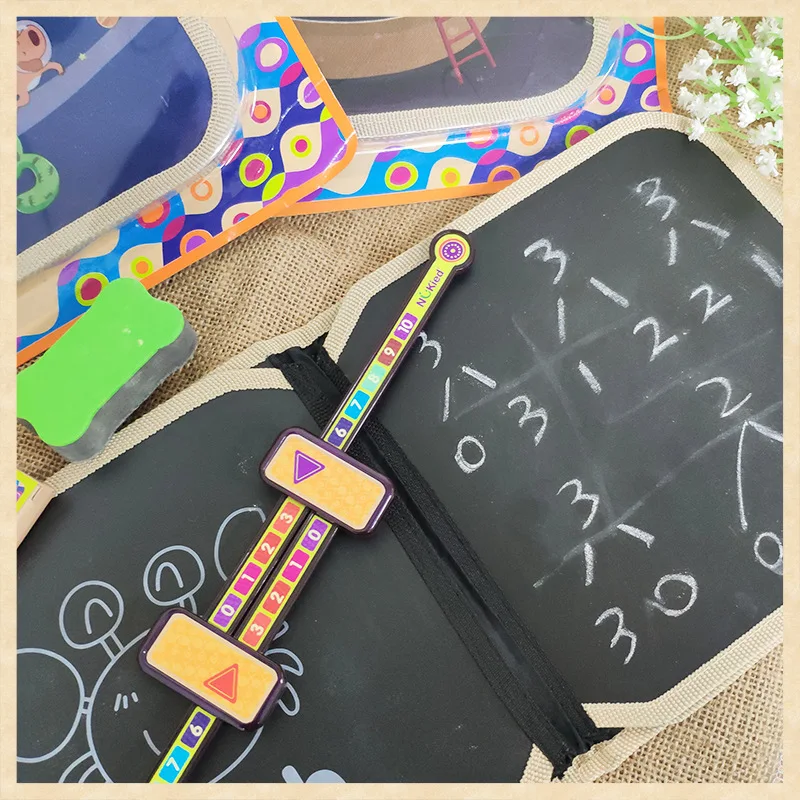 

NUKied Children Portable Doing Homework Cognitive with Numbers Decomposition Feet ENLIGHTEN Chalk Blackboard Small Drawing Book