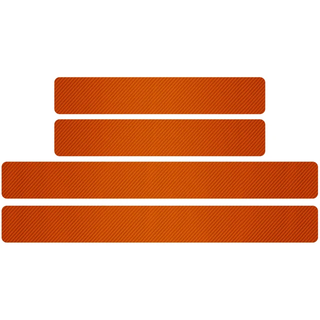 For Land Rover Range Rover Discovery 3 4 2 Autobiography 4Pcs Car Accessories 3D Vinyl Carbon Fiber Door Threshold Guard Sticker Orange