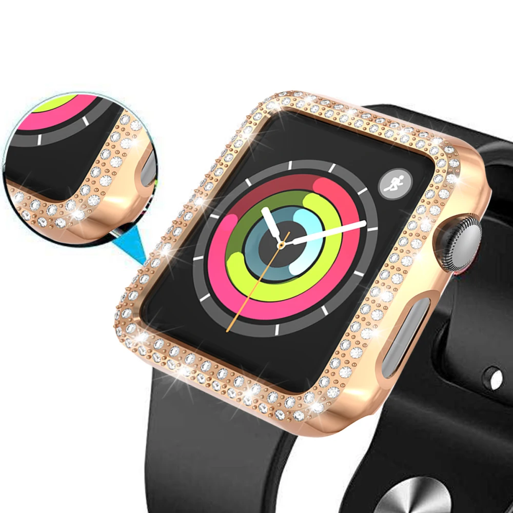 Бампер для Apple Watch Series 1 2 3 4 5 роскошный Алмазный ПК чехол тонкий чехол для iWatch 40 мм 44 мм 42 мм 38 мм защитная рамка 38 42 мм