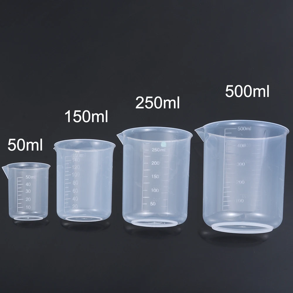 1~8PCS 250/500ml Silicone Measuring Cup Double Scale Soft