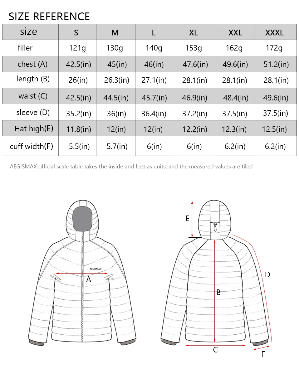 AEGISMAX Ultra-Light 800FP 95% White Goose Down Keep Warm Outdoor Camping Autumn Winter Men Down Jacket