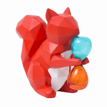

Nordic Cute Abstract Geometry Raccoon Bear Statue Resin Ornament Home Decoration Accessories Procyon Lotor Art Sculpture R2472