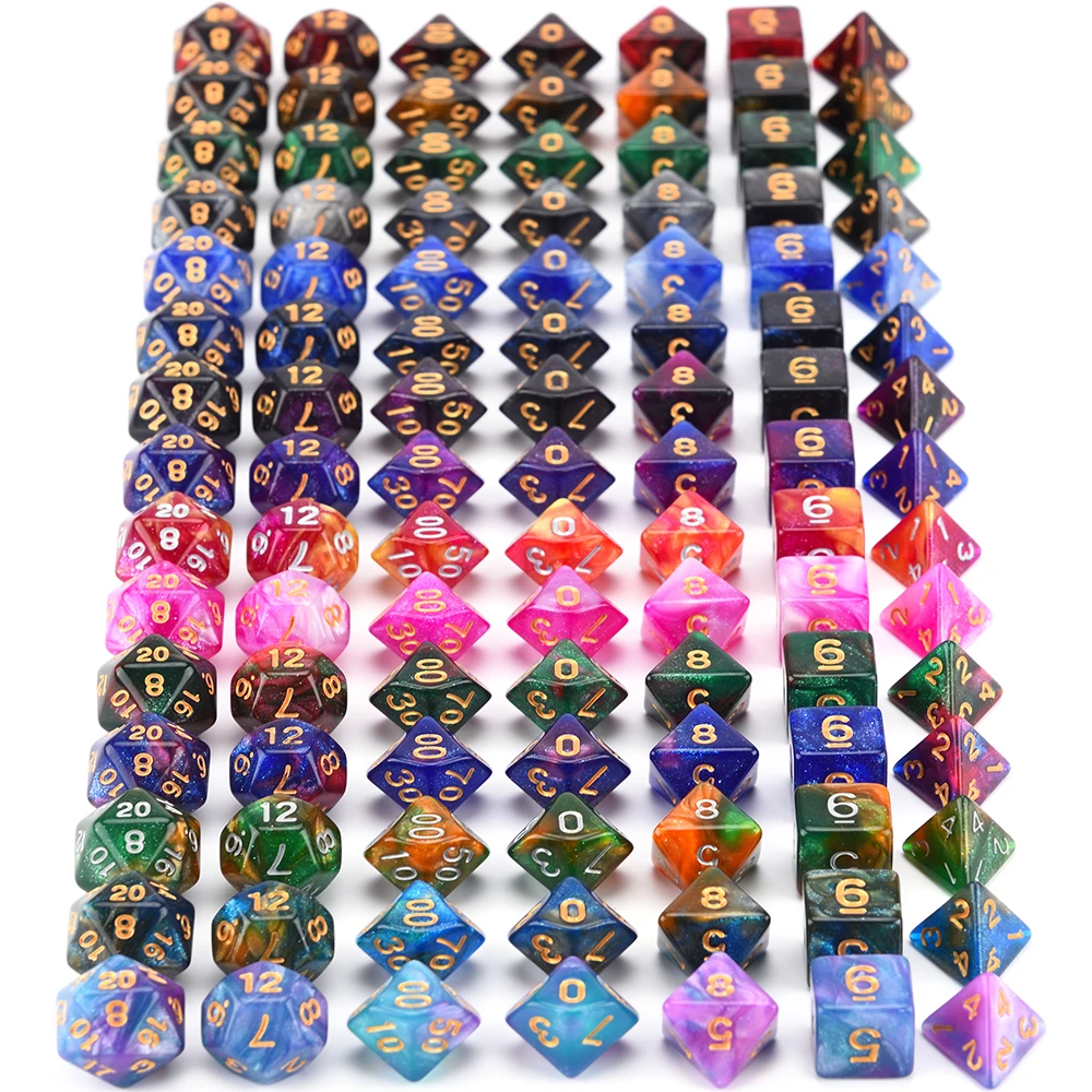Galaxy Dice Dnd Dice Set 7die Dice Set Rpg Dnd Mtg 15 Color Games