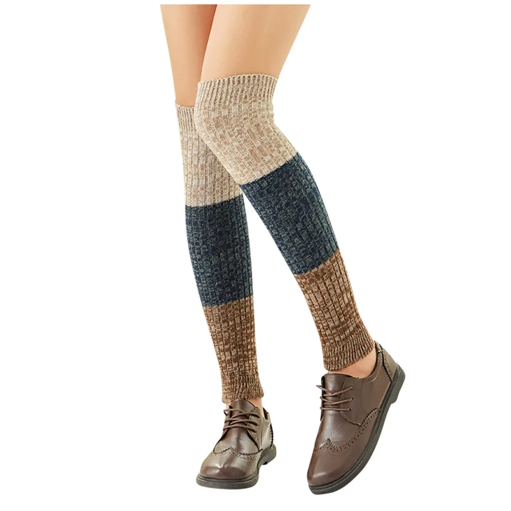 Женские носки, calcetines, для девушек, женщин, до бедра, выше колена, Длинные однотонные чулки, теплые skarpetki