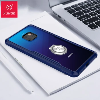 

For Mate 20 X Case with Ring Holder XUNDD Airbags Shockproof Bumper Transparent Back Protective Case for Huawei Mate 20 X Case