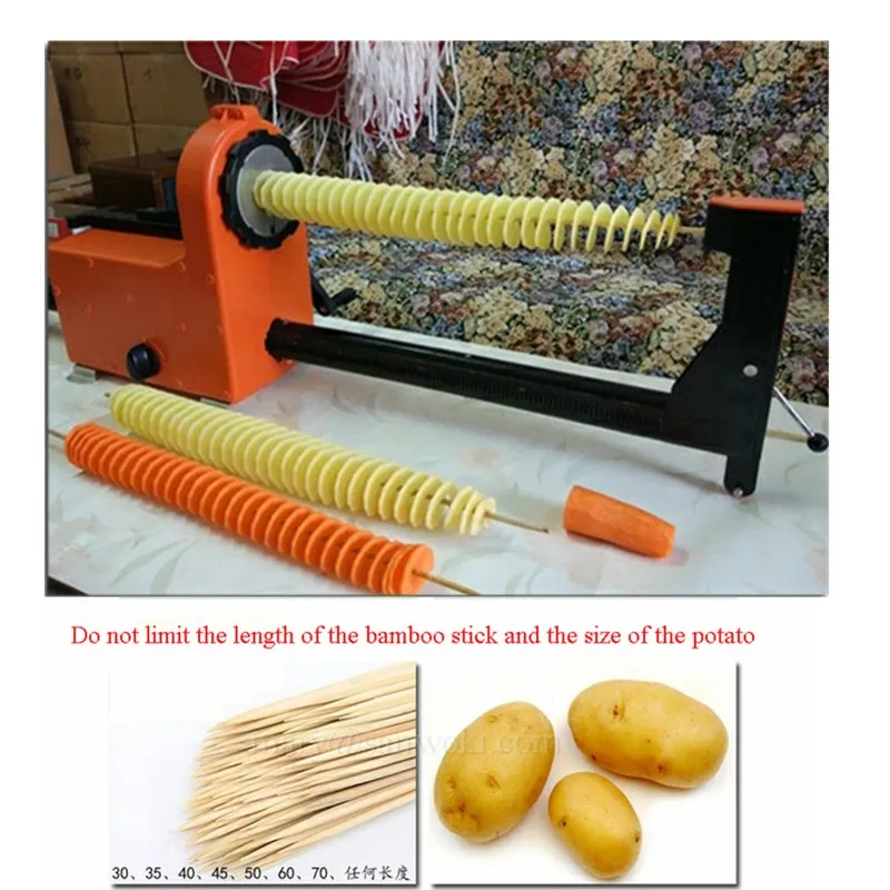 

Manual automatic potato tower spiral cutting machine Automatic stretch Tornado potato machine Spiral potato chip machine