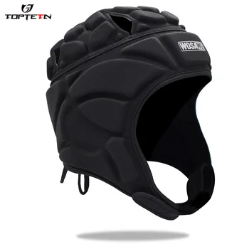 

TOPTETN Profession Football Soccer Baseball Goalkeeper Helmet Sports Rugby Cap Head Guard Goalie Roller Hat Fiber Head Protector