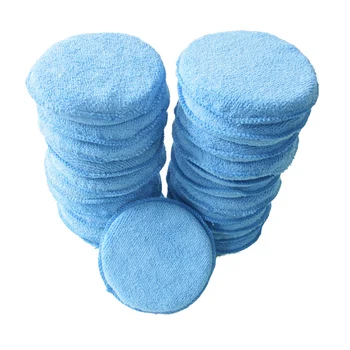 

New Arrival High Quality 12PCS 5" Microfiber Foam Sponge Polish Wax Applicator Car Detailing Cleaning Pad