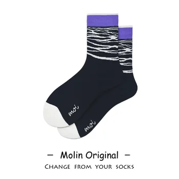 

Sweet Patchwork Woman Sock Striped Socks for Women Colorful Style Ladies High Standard Sox Female Cotton Trendy Spring Skarpetki