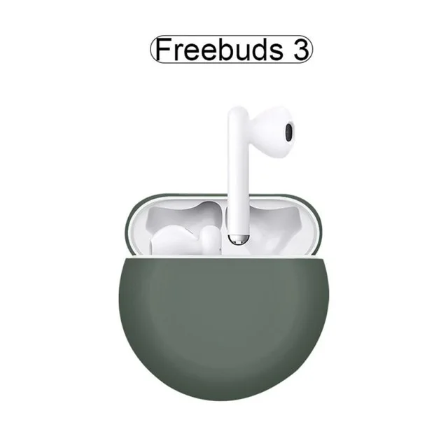 Чехол для наушников s для huawei FreeBuds 3 Чехол в китайском стиле мягкий силиконовый беспроводной Bluetooth Противоскользящий защитный чехол - Цвет: Темно-зеленый