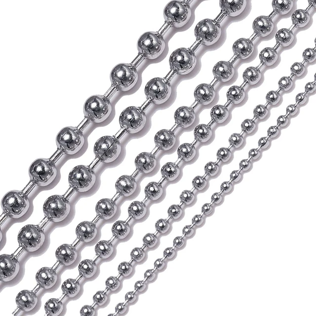 STAINLESS STEEL Ball Chain Necklace Lobster Closure 6 MM -  in 2023