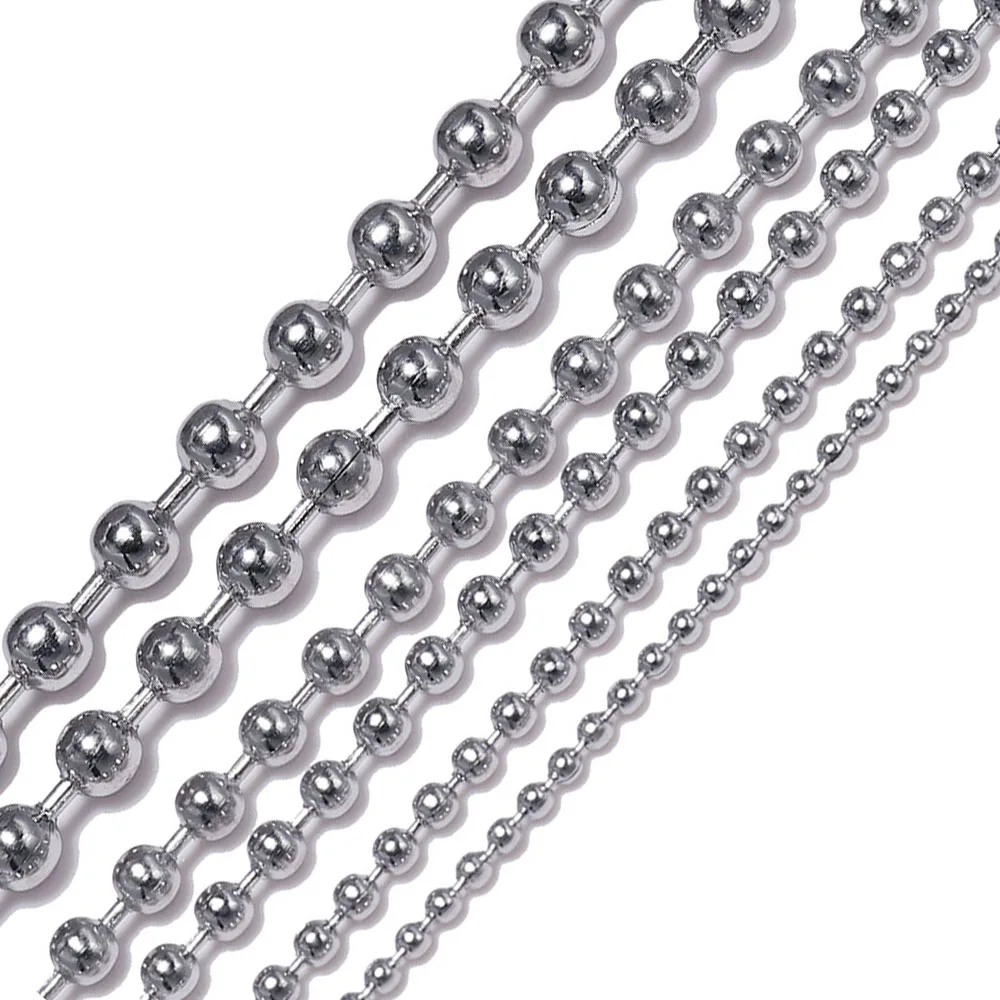 Cadena De Cuentas De Bola De 0.094 In, Cadenas Extralargas De Acero Inoxidable De 110 Pies