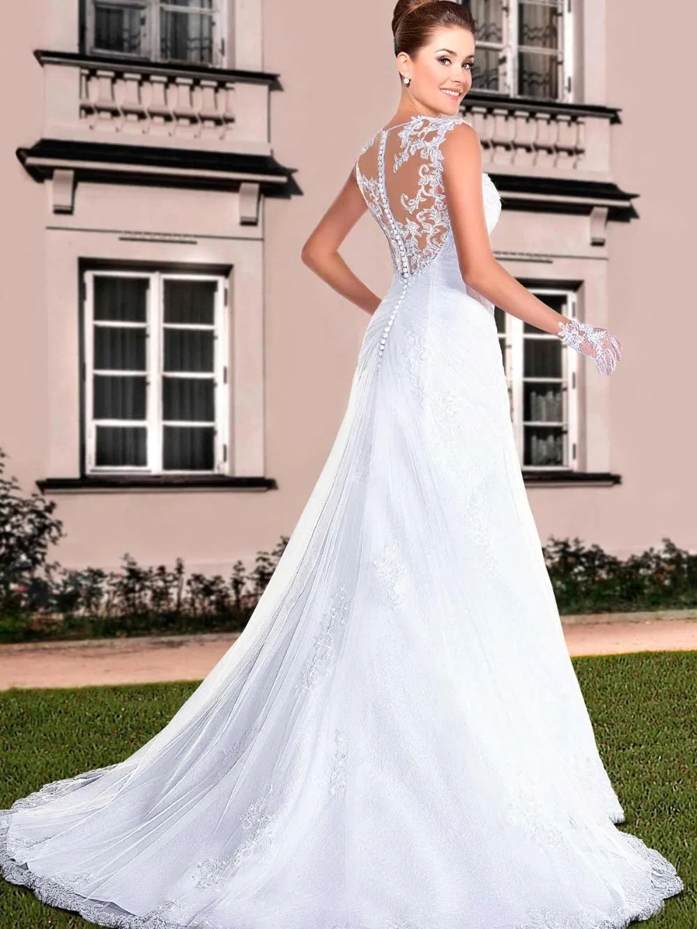 Vestido De Noiva романтическое кружевное свадебное платье на тонких бретельках, платья для матери невесты