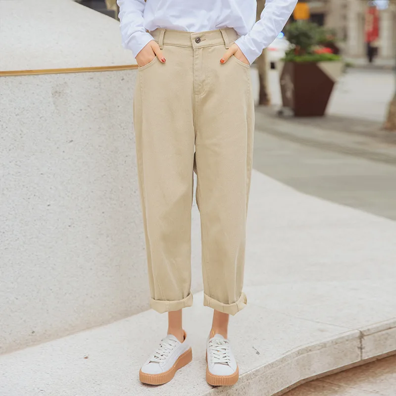 

3128 # According Nalini Chapter Ronon 2019 Spring Chi High-waisted Loose-Fit Slimming Cowboy Women's Versatile Capri Baggy Pants