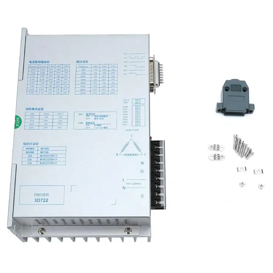 

3D722 3-Phase stepper motor driver Low Noise Bipolar Constant Current Chopping Research&Control Driver for dc motor