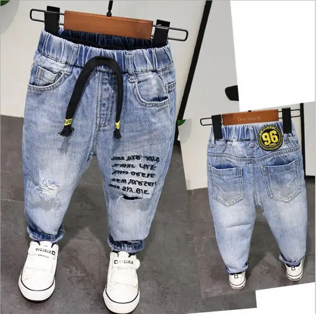 Kids Jeans Children Spring And Autumn Trousers Boys Jeans Casual Alphabet Children's Pants Suitable For 2-7 Years old