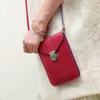 

Newly Touches Screen PU Leather Change Bag Women Crossbody Mobile Phone Pouch Wallet Mothers Day Gift CTN88