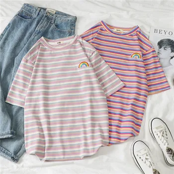 

T Shirt Tops Korean Clothes Women Kawaii Tee Femme Roupas Feminina Casual Summer Camiseta Mujer Pink Shirts 2020 Short Sleeve