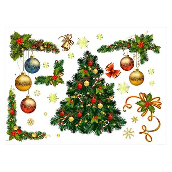 

1 Sheet Christmas Decals Self-adhesive Eadorable High Quality Shopwindow Sticker Christmas Decals Wall Sticker for Shop