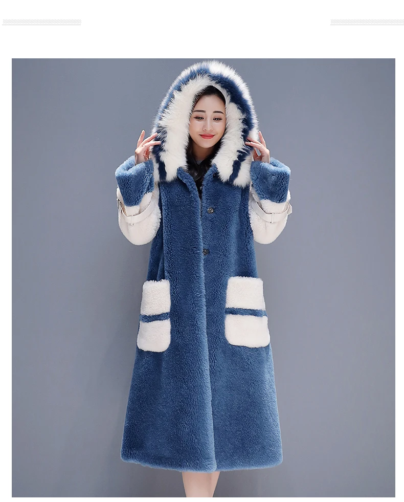 Winter Luxurious Faux Rabbit Fur Long Fur Collar Coats Women Loose Overcoat Luxury Thick Warm Oversize Female Plush Jacket